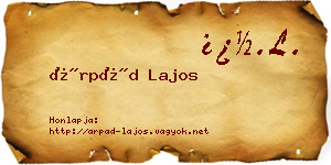 Árpád Lajos névjegykártya
