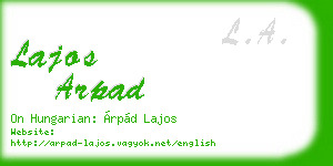 lajos arpad business card