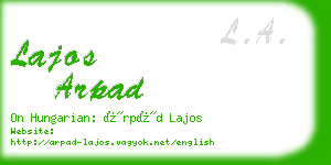 lajos arpad business card